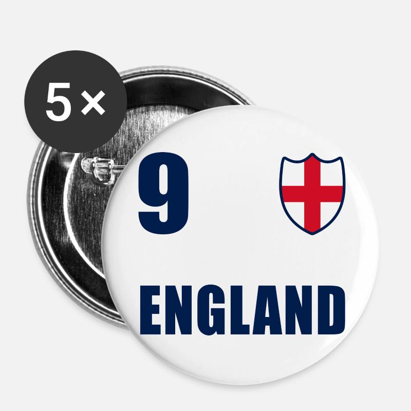 ENGLAND jersey 9 - Buttons large 2.2''/56 mm (5-pack) - white