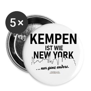 Kempen ist wie New York - Buttons groß 56 mm (5er Pack) - Weiß - Vorne