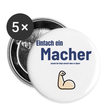 Jugendwort Macher lustig Geschenkidee - Buttons groß 56 mm (5er Pack) - Weiß - Vorne