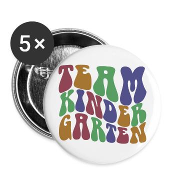 Team Kindergarten Cool Pre-K Lehrer & Schüler Geschenk - Buttons groß 56 mm (5er Pack) - Weiß - Vorne