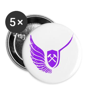 Glück auf Erzgebirge - Buttons groß 56 mm (5er Pack) - Weiß - Vorne