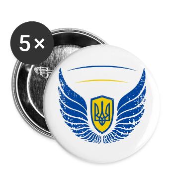 Ukraine Design Peace Slava ukraini - Buttons groß 56 mm (5er Pack) - Weiß - Vorne