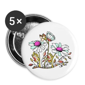 Flowers - Buttons large 2.2''/56 mm (5-pack) - white - Front