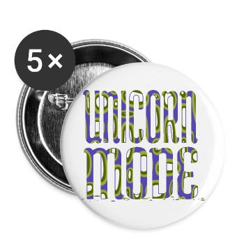 birthday present cat baby unicorn shirt humor - Buttons large 2.2''/56 mm (5-pack) - white - Front
