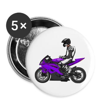 Motorcycle Lifestyle / Motorrad / Motorräder biker - Buttons groß 56 mm (5er Pack) - Weiß - Vorne