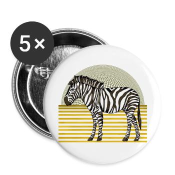 Zebra - Buttons groß 56 mm (5er Pack) - Weiß - Vorne