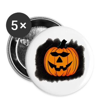 Halloween Spooky Pumpkin Lantern 13 - Buttons large 2.2''/56 mm (5-pack) - white - Front