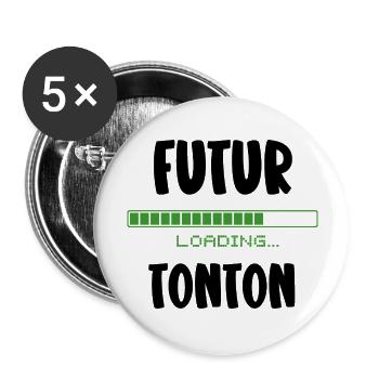 futur tonton - Lot de 5 grands badges (56 mm) - blanc - Devant