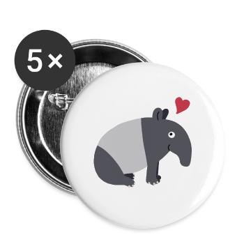 Tapir luck - Buttons large 2.2''/56 mm (5-pack) - white - Front