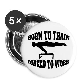 Fitness Athlete Strength Training Bodybuilder Muscle - Buttons large 2.2''/56 mm (5-pack) - white - Front