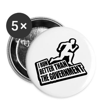 run better than government - Buttons large 2.2''/56 mm (5-pack) - white - Front