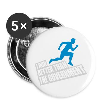 run better than government - Buttons large 2.2''/56 mm (5-pack) - white - Front