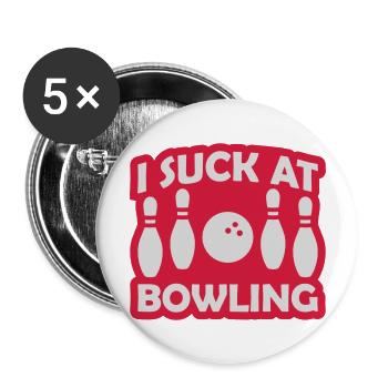 I suck at bowling - Buttons groß 56 mm (5er Pack) - Weiß - Vorne