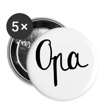 Opa - Buttons groß 56 mm (5er Pack) - Weiß - Vorne