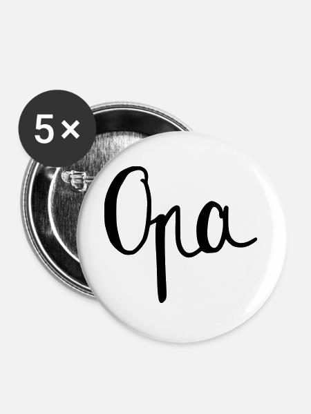 Opa - Buttons groß 56 mm (5er Pack) - Weiß