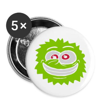 Hairy monster crazy face - Buttons large 2.2''/56 mm (5-pack) - white - Front