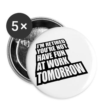 have fun at work - Buttons large 2.2''/56 mm (5-pack) - white - Front