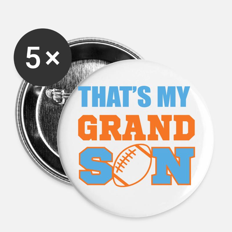 ThatsMyGrandson - Buttons groß 56 mm (5er Pack) - Weiß