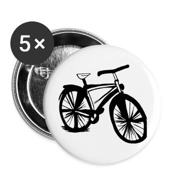 Bicycle Doodle Bicycles Cycling Vector 6 - Buttons large 2.2''/56 mm (5-pack) - white - Front