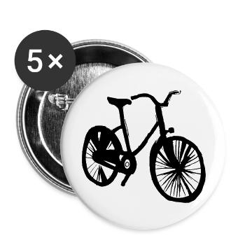 Bicycle Doodle Bicycles Cycling Vector 4 - Buttons large 2.2''/56 mm (5-pack) - white - Front