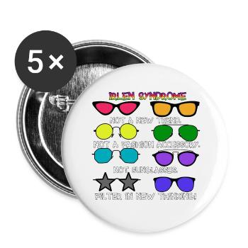 Irlen Syndrome Awareness - Buttons large 2.2''/56 mm (5-pack) - white - Front