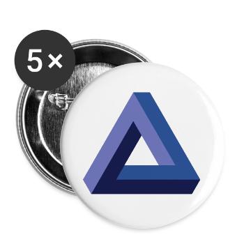 Triangle illusion d'optique - Lot de 5 grands badges (56 mm) - blanc - Devant