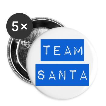 TEAM SANTA +++ Merry Christmas, X-Mas, Weihnachten - Buttons groß 56 mm (5er Pack) - Weiß - Vorne
