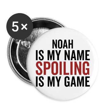 Noah est mon nom Spoiling est mon jeu - Lot de 5 grands badges (56 mm) - blanc - Devant