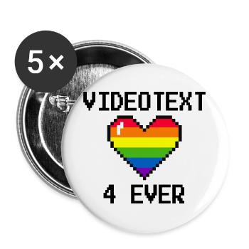 Videotext for ever - Buttons groß 56 mm (5er Pack) - Weiß - Vorne