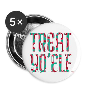 Funny present idea Bubaprints Christmas Beard - Buttons large 2.2''/56 mm (5-pack) - white - Front