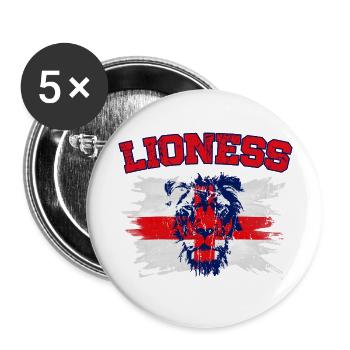 England Fußball Meister der Frauen Lionesses 2022 - Buttons groß 56 mm (5er Pack) - Weiß - Vorne