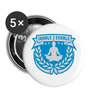 Inspirez expirez Yoga citation - Lot de 5 grands badges (56 mm) - blanc - Devant