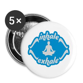 inhale exhale yoga Zitat - Buttons groß 56 mm (5er Pack) - Weiß - Vorne
