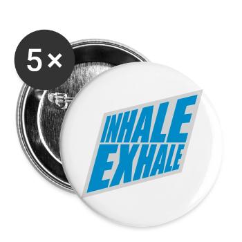 inhale exhale yoga Zitat - Buttons groß 56 mm (5er Pack) - Weiß - Vorne