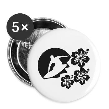 Surfeur - Lot de 5 grands badges (56 mm) - blanc - Devant