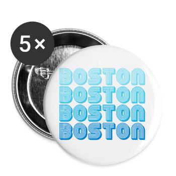 Boston Repeat Pattern Blue Gradient - Buttons large 2.2''/56 mm (5-pack) - white - Front