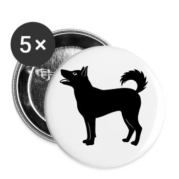 Dog shadow figure year of the dog - Buttons large 2.2''/56 mm (5-pack) - white - Front