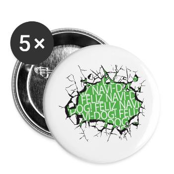 Gang de barbe de Noël 4 juillet Chiens maladroits - Lot de 5 grands badges (56 mm) - blanc - Devant