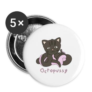 Octopussy - Buttons groß 56 mm (5er Pack) - Weiß - Vorne