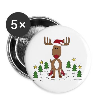 Design zu Weihnachten - Buttons groß 56 mm (5er Pack) - Weiß - Vorne