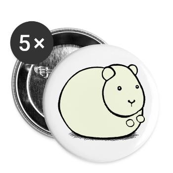 Hamster süß Tier Nagetier Tiere lustig Haustier 4 - Buttons groß 56 mm (5er Pack) - Weiß - Vorne