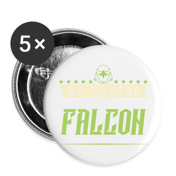 falknerei falke - Buttons groß 56 mm (5er Pack) - Weiß - Vorne