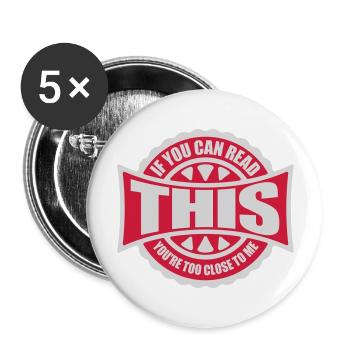 too close to me - Buttons large 2.2''/56 mm (5-pack) - white - Front