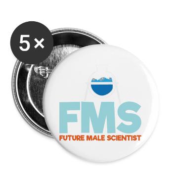 Future Male Scientist - Buttons large 2.2''/56 mm (5-pack) - white - Front