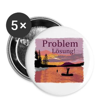 Problem Lösung Angeln - Buttons groß 56 mm (5er Pack) - Weiß - Vorne