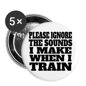 Fitness Strength Training Bodybuilder Athlete Muscle - Buttons large 2.2''/56 mm (5-pack) - white - Front