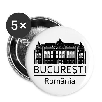 Bucuresti - Buttons large 2.2''/56 mm (5-pack) - white - Front