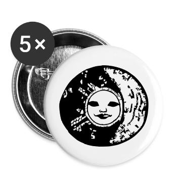 Sun Moon Mosaic Astrology Symbol Vector 03 - Buttons large 2.2''/56 mm (5-pack) - white - Front