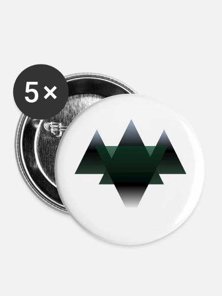 Moderne Berge - Buttons groß 56 mm (5er Pack) - Weiß