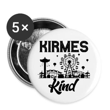 Kirmeskind Jahrmarkt Rummel Volksfest Schausteller - Buttons groß 56 mm (5er Pack) - Weiß - Vorne